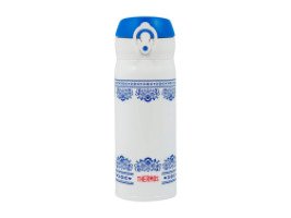 Термокружка THERMOS JNL-402 BLWH 0.4L, откидной механизм, бело-синяя