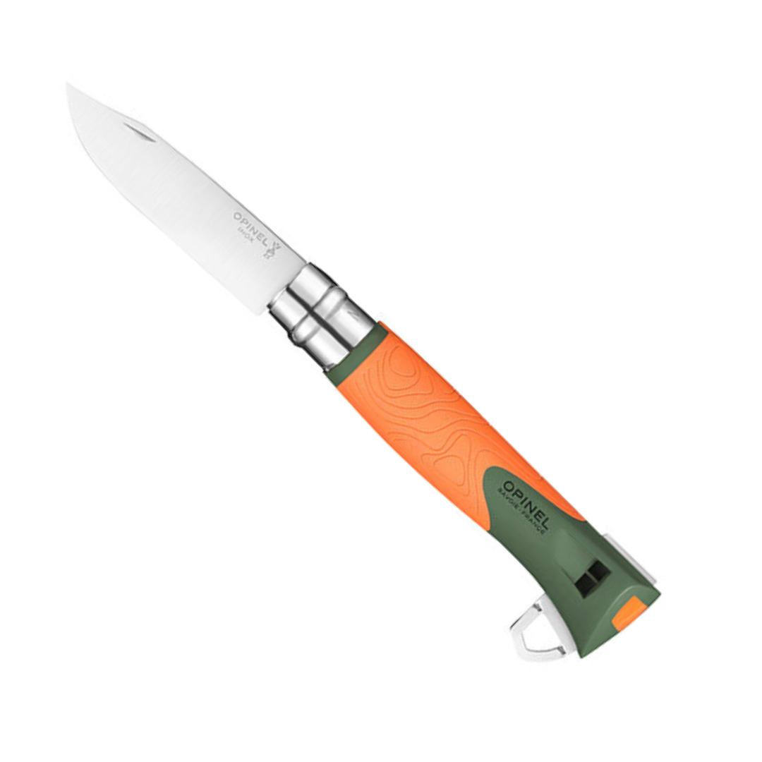 Нож Opinel N°12 Explore c инструментом для удаления клещей, оранжевый