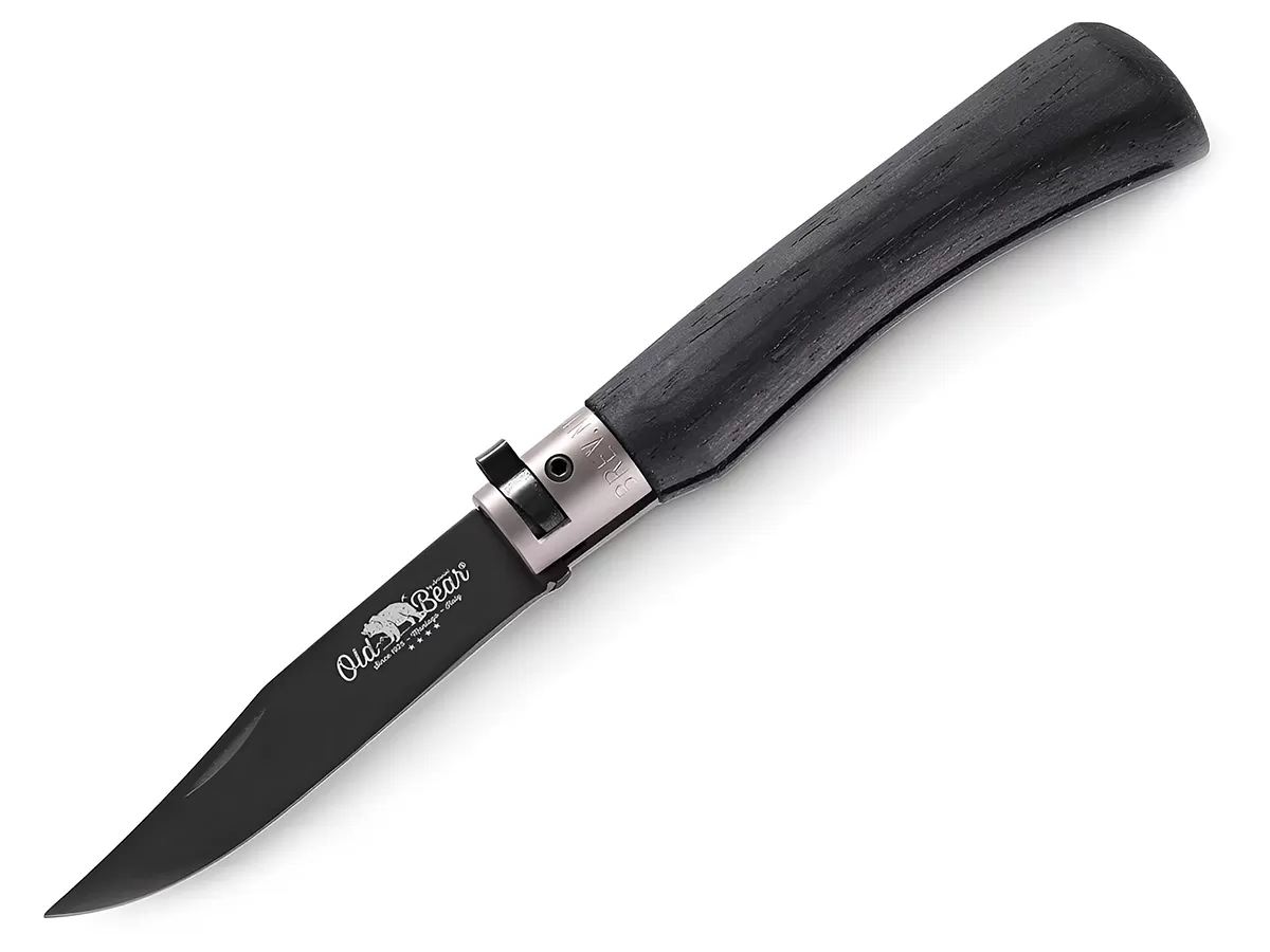 Нож складной Old Bear Total Black XL, сталь 1.4060, PTFE, черный ламинат