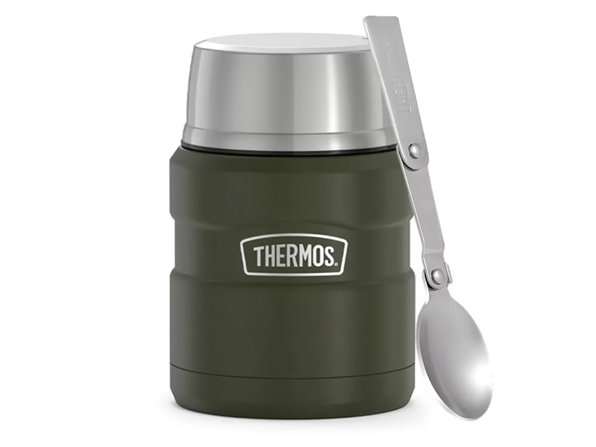 Термос для еды Thermos KING SK-3000 MAG 0,47L, складная ложка, хаки