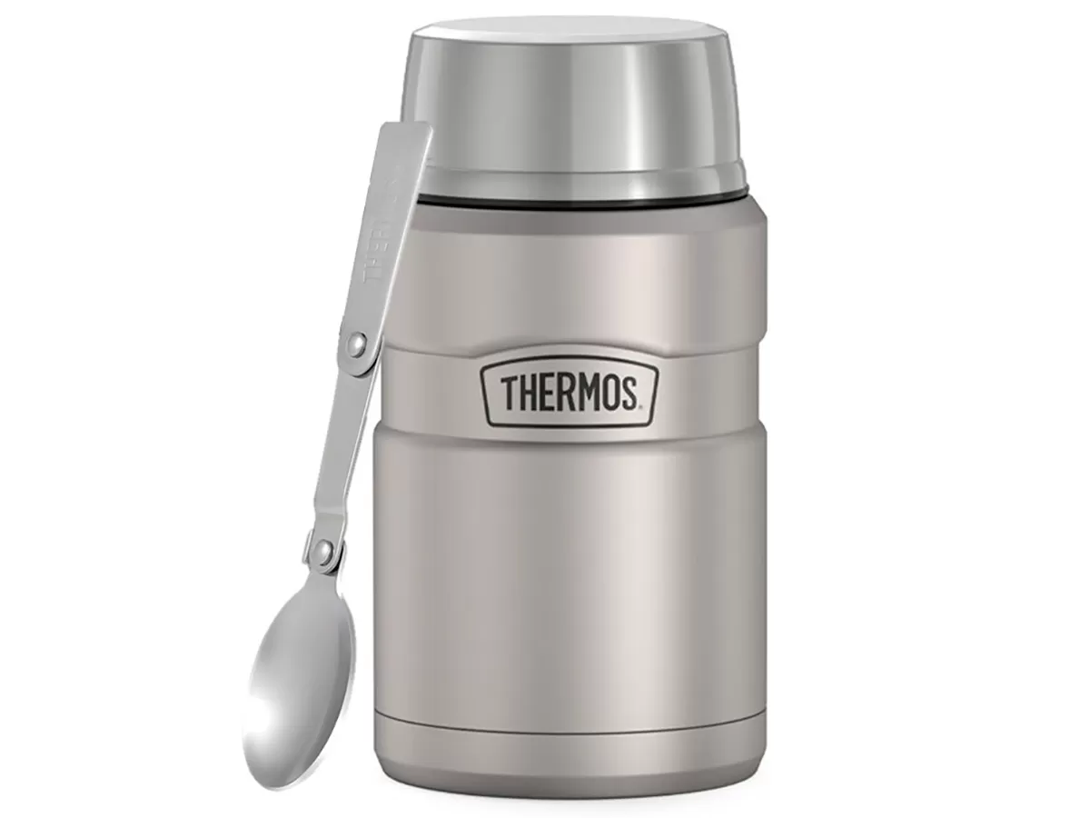 Термос для еды Thermos KING SK-3021 MMS 0,7L, складная ложка, стальной