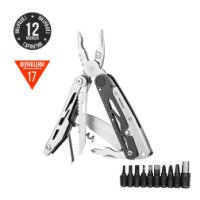 Мультитул Ganzo G304 (17 в 1) со съемными полноразмерными ножницами, серебристый