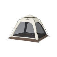Палатка Naturehike Ango Automatic CNK2550WS010 трехместная, большая, c навесом, бежевая с коричневым