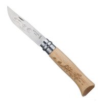 Нож Opinel серии Tradition Animalia №08, клинок 8,5см., нержавеющая сталь, рисунок - велосипедист, рукоять - бук, 001790