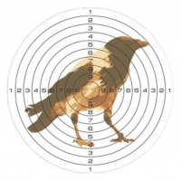 Мишень для пневматики 25 м цветная, рисунок ВОРОНА 140х140, 50 шт