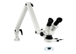 Микроскоп стереоскопический Eschenbach 10–20x, на струбцине, бинокулярный