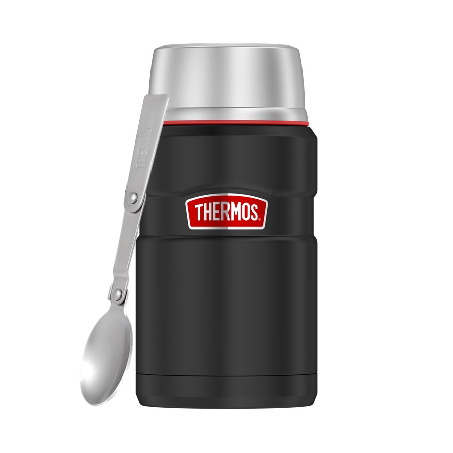 Термос для еды THERMOS KING SK-3020 RCMB 0.71L, складная ложка, черный