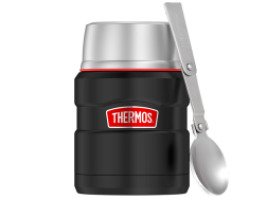 Термос для еды Thermos KING SK-3000 RCMB 0.47L, складная ложка, черный